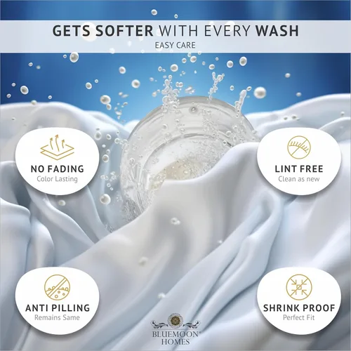 Vista 8 de Bluemoon Homes Sábanas de Algodón Egipcio de 1000 Hilos Tamaño Individual Paquete de 2 Juegos de Sábanas de 4 Piezas con Elástico Alrededor Sábana