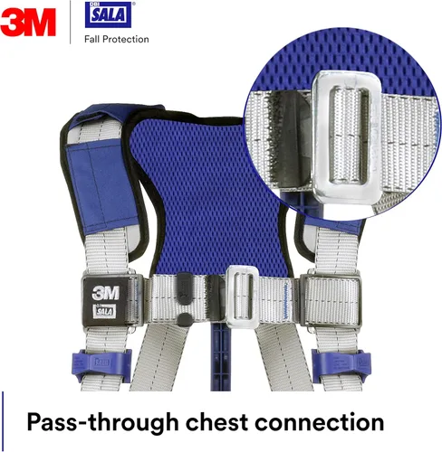 Vista 5 de 3M DBI-SALA ExoFit X100 Arnés de seguridad de posicionamiento de construcción con distribución de peso, OSHA, ANSI, 2 conexiones de anillo en D