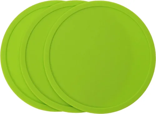 Vista 16 de ONLYKXY 3 posavasos de silicona de 3.93 pulgadas, posavasos redondos para bebidas, café, té (negro)