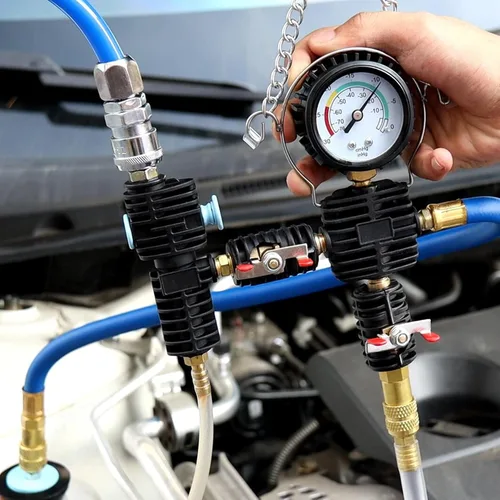 Vista 6 de Kit de recarga de vacío de refrigerante, sistema de refrigeración, kit de herramientas de purga y llenado al vacío del radiador, relleno