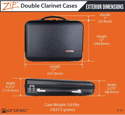 Vista 7 de Protec Bb & A - Funda con doble cierre para clarinete (BM307D)