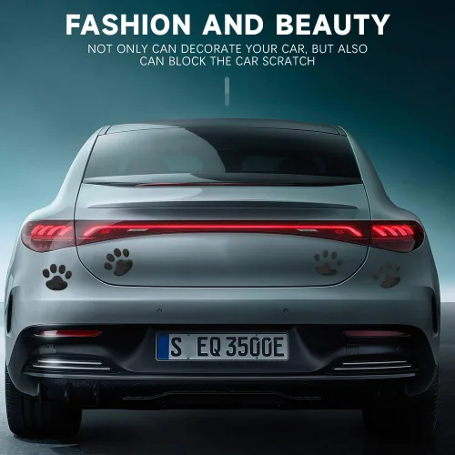 Vista 4 de Calcomanía 3D cromada con huella de perro de oso para automóvil, decoración de emblema de automóvil, calcomanías de estilo de huella de vehículo