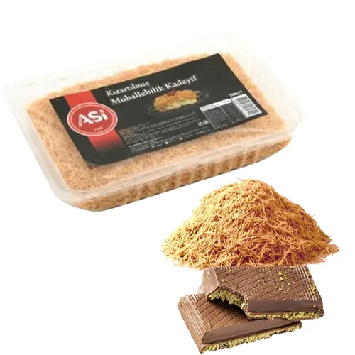 Kataifi picado cocido y seco de 7.05 oz/7 onzas para chocolate Dubai | Masa de fillo triturada lista para usar (Kadayıf/Kunafa) | Kataifi asado,