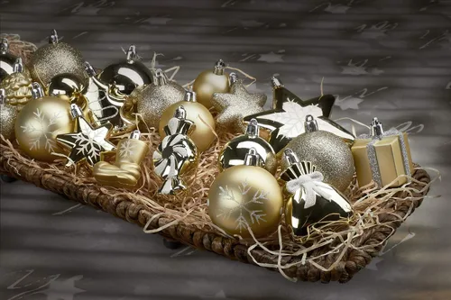 Vista 5 de BRUBAKER 77ct - Adornos de árbol de Navidad - Inastillables - Bolas de Navidad, estrellas, conos de pinos, botas, calcetines, paquetes