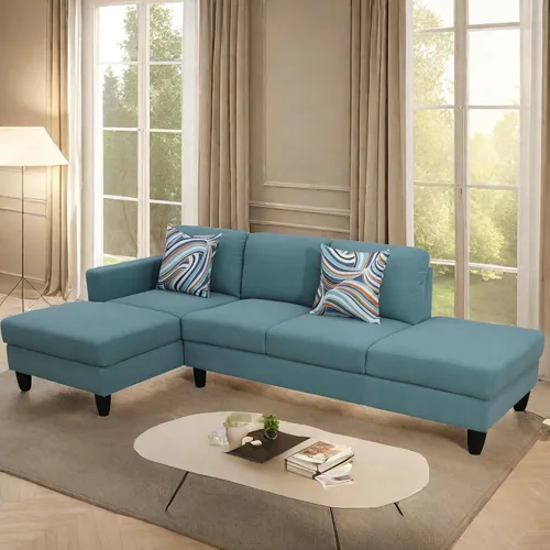 Vista 29 de GlasFlength Juego de sofás modulares para sala de estar, sofás modulares de 4 asientos para sala de estar con otomana extraíble, juego de sofá