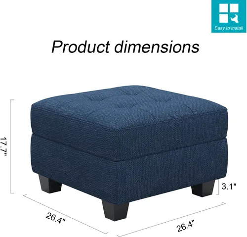 Vista 125 de Belffin Sofá modular modular con tumbonas dobles en forma de U, modular con asiento de almacenamiento, sofá modular con otomanas reversibles