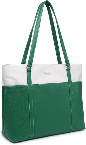 Vista 13 de Bolso de mano de cuero para computadora clásico de 15.6 pulgadas, Notebook, MacBook, bolso de viaje con diseño elegante de correa, Negro