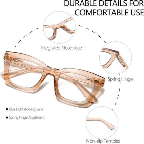 Vista 2 de Oprah- Readers for Women - Stylis Style Reading Glasses with Blue Light Blocking and Spring Hinge