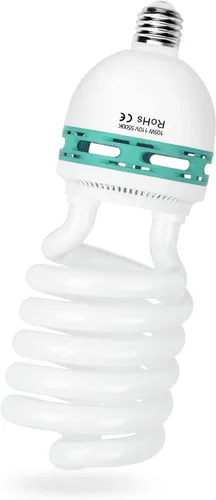 EMART Bombilla de espectro completo, 105 W espiral CFL 5500 K luz diurna para kit de iluminación Softbox, lámpara de repuesto para fotografía,