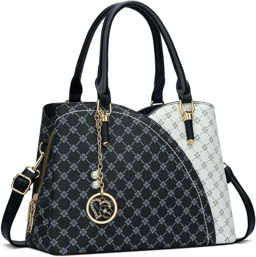 Vista 8 de KKXIU Monederos y bolsos de mano con triple compartimento para mujer, bolso de mano con asa superior