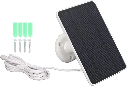 Vista 7 de Panel solar de 4 W para cámara de seguridad, panel solar USB de 5 V para cámaras DC 5 V, IP65 impermeable USB cargador de panel solar con micro USB