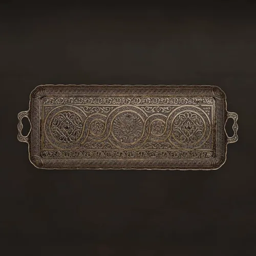 Vista 7 de Alisveristime Bandeja rectangular turca otomana para café y té (bandeja pequeña) (13 pulgadas x 5.5 pulgadas) (utentica)