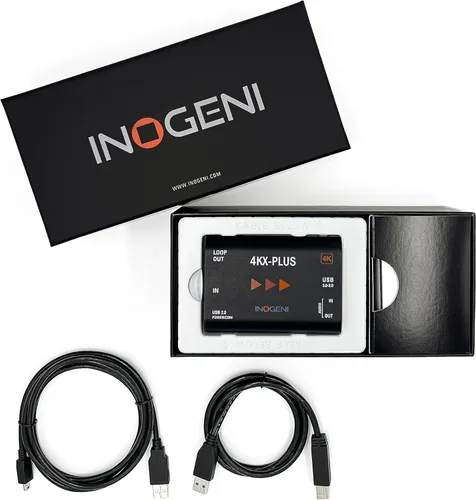 Vista 7 de 4KX-Plus de Inogeni, Ultra HD a USB 3.0 con bucle HDMI, convertidor profesional de video y audio, BYOM/BYOB, Plug'n Go, hasta 60 fps, compatible