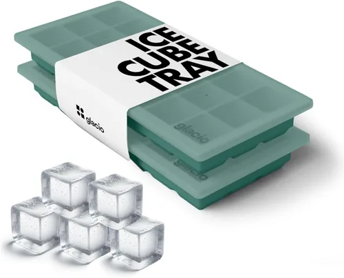 Vista 10 de glacio Bandeja para cubitos de hielo, moldes pequeños de silicona con tapas, sin BPA y flexible para cócteles y bebidas, juego de 2