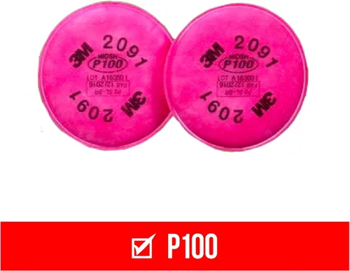 Vista 2 de 3M Filtros de partículas P100 #2091/07000, rosa, talla única, 2