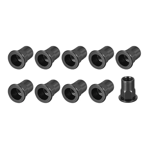 Vista 8 de METALLIXITY Tuercas de remache (M4) 50 piezas, tuercas de inserción de rosca media de acero al carbono, para cierres mecánicos de muebles