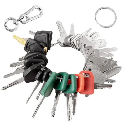 Vista 8 de 10 piezas Juego de llaves para equipo pesado, kit de llave maestra de encendido para construcción compatible con John Deere Hitachi Case New Holland