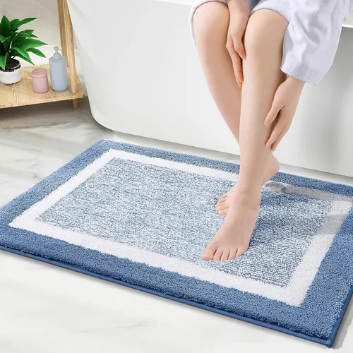 Vista 140 de OLANLY Alfombra de baño de microfibra extrasuave y absorbente, antideslizante, lavable a máquina, de secado rápido, adecuada para suelo de baño