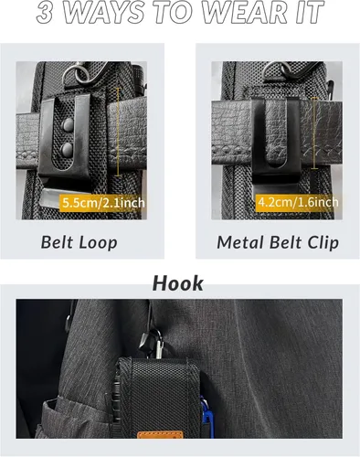 Vista 5 de Funda multiherramienta-bolsa EDC, funda multiherramienta para cinturón, pequeños accesorios de bolsa de herramientas tácticas, funda organizadora