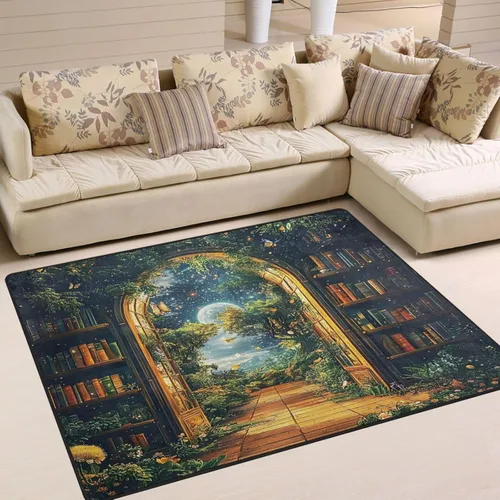 Vista 32 de ALAZA Tower Sea Ocean Blossom - Alfombra para sala de estar, dormitorio, 4 x 5 pies 3 pulgadas