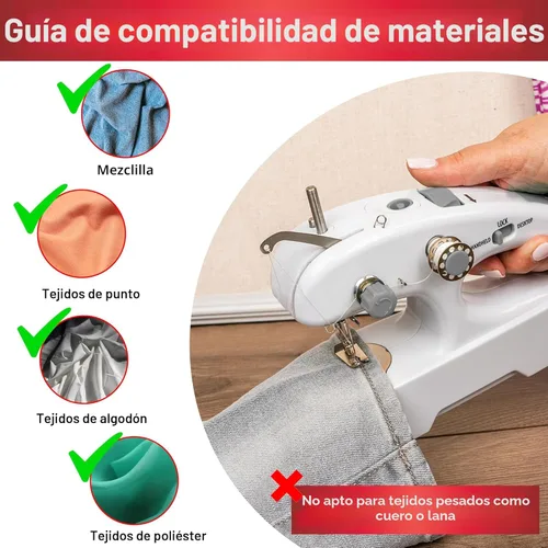 Vista 11 de SINGER Stitch Quick + Paquetes de máquina de coser portátil inalámbrica (Stitch Quick + de dos hilos)