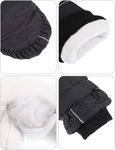 Vista 6 de Boao Snow Mittens Winter Ski Mittens Waterproof Warm Cotton-Lined Gloves for Kids