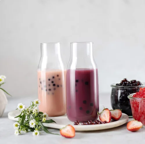 Vista 6 de BREXONIC Popping Boba Pearls - Perlas de Boba Reventadoras, Bolas de Té Explosivas, Cobertura para Bebidas y Postres, Sabores Fresa, Mango