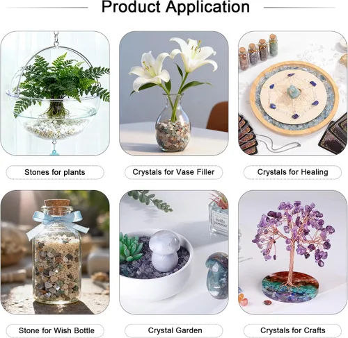 Vista 4 de SUNYIK Piedras de Cuarzo Trituradas con Forma Irregular de 1 Libra (Aproximadamente 460 Gramos)