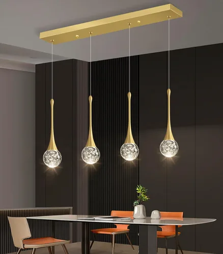 Vista 44 de Lámparas colgantes modernas para isla de cocina, LED, regulable, cristal glamuroso, iluminación colgante de techo para comedor, pasillo, dormitorio
