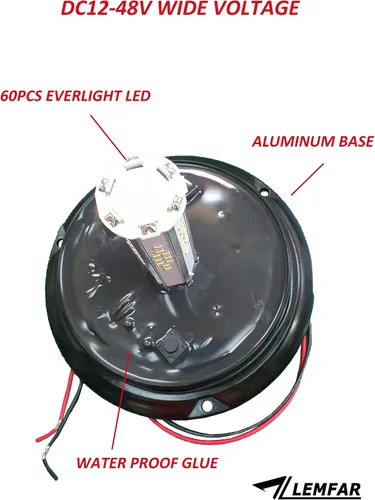 Vista 7 de Luces estroboscópicas LED ámbar para techo, luces estroboscópicas redondas de emergencia de alta visibilidad, luces estroboscópicas intermitentes