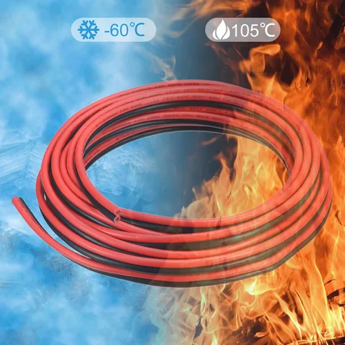 Vista 5 de MECCANIXITY Cable eléctrico 10AWG 20ft 2468 Cable eléctrico Cable de PVC Cable de cobre rojo negro Cable para tiras LED Lámparas Iluminación