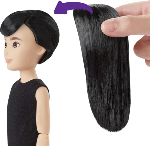 Vista 3 de Creatable World Kit de personajes de lujo, muñeca personalizable, pelo liso negro