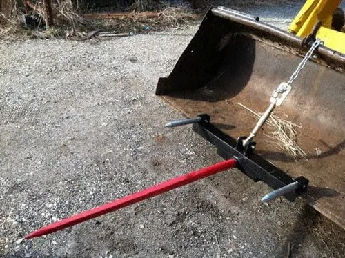 Vista 5 de Accesorio de lanza de bala de heno con pala de paca de 43 pulgadas y picos estabilizadores, clasificados 3000 libras