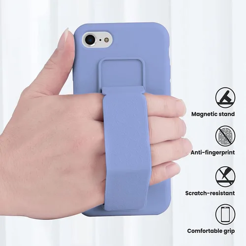 Vista 248 de Funda de silicona con soporte de LAUDTEC compatible con iPhone 7/8/SE, soporte de metal con soporte de pie vertical y horizontal, cubierta flexible