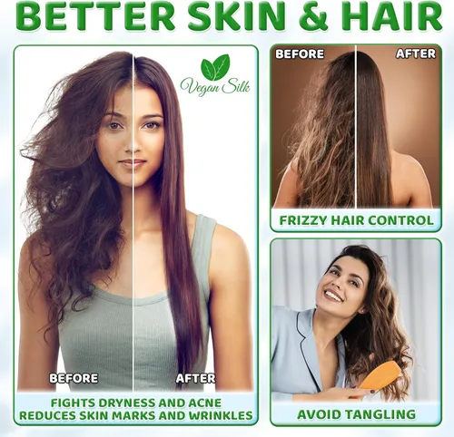 Vista 7 de Fundas de almohada 100% viscosa derivada de bambú - Funda de almohada refrescante - Tamaño estándar, crema, juego de 2 con cremallera