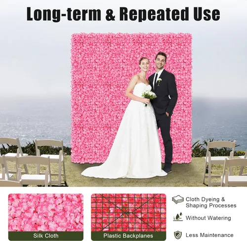 Vista 2 de Arreglo de flores artificiales para decoración de paredes; paneles decorativos con hortensias artificiales para el hogar, fiestas, bodas, Navidad