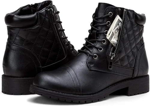 Vista 8 de Vepose - Botas de combate a la moda para mujer, altura al tobillo