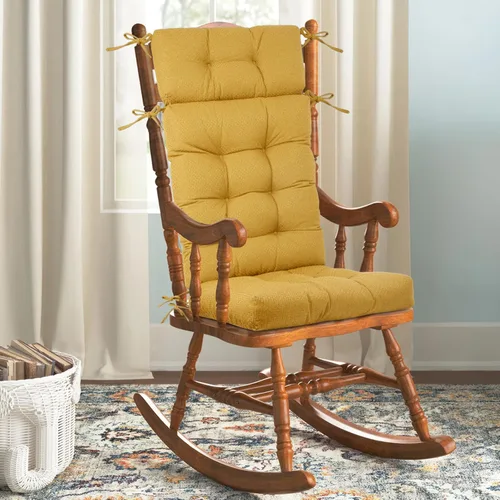 Vista 38 de Wingback Cojín para silla mecedora, cojines grandes para silla Adirondack, esponja de alta densidad, almohadillas de felpilla cómodas para Negro