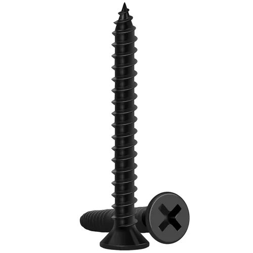 Vista 12 de Tornillos para madera de 1/2 pulgada, FIXLINK Tornillos para madera negros Phillips de cabeza plana premium 135 PCS, autorroscantes