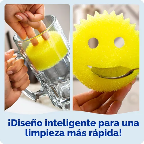 Vista 4 de Scrub Daddy Esponjas de Color – Esponjas multiusos para platos sin arañazos para limpieza de cocina, baño y hogar – Hechas con espuma de polímero
