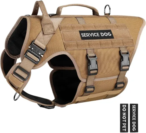 Vista 13 de Arnés táctico para perros - PETNANNY Chaleco para perro de servicio para perros grandes Cobertura corporal completa en arnés para perros de Rosa