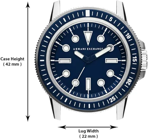 Vista 9 de Armani Exchange Men's Stainless Steel Dive Inspired Watch with Silicone Band or Steel Bracelet