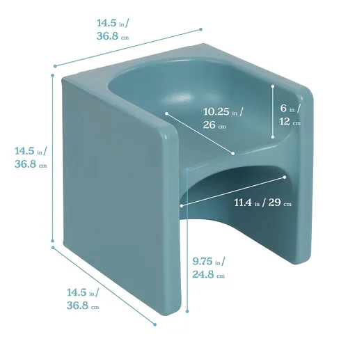 Vista 27 de ECR4Kids Tri-Me 3 en 1 silla cubo, muebles para niños, gris claro