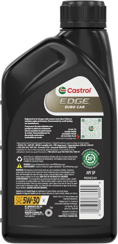 Vista 4 de Castrol EDGE Euro 5W-30 K Advanced - Aceite de motor sintético completo, 1 cuarto de galón, paquete de 6