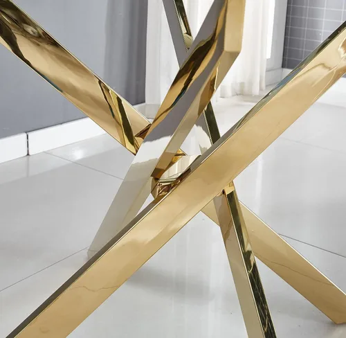 Vista 170 de Mesa de comedor redonda de 36 pulgadas para 4, mesas de cocina y comedor de cristal, moderna mesa de comedor circular con mesa de vidrio templado