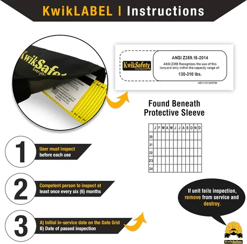 Vista 4 de KwikSafety - Charlotte, NC - Python [Amortiguador externo] Cordón de seguridad de doble pierna de 6 pies OSHA ANSI Equipo de retención de protección