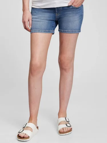 Vista 4 de GAP Women's Maternity True Waistband Full Panel 4" Denim Shorts