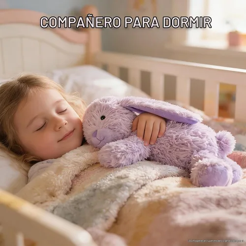 Vista 6 de SuzziPals Peluche de conejo rosa calentable y refrigerable para niños