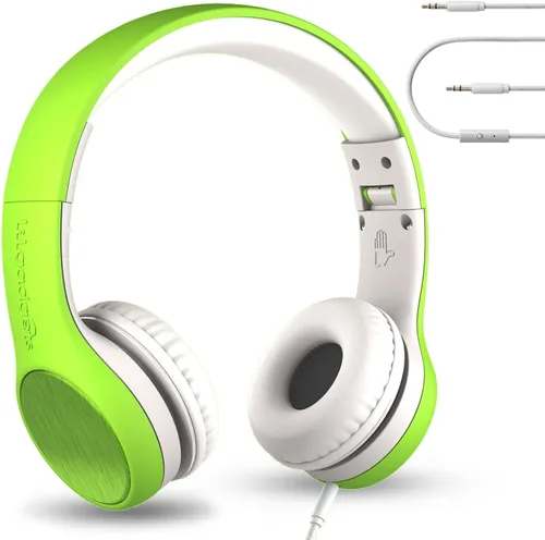 Vista 13 de LILGADGETS Conexión+ estilo prémium volumen limitado con SharePort - Audífonos con cable para niños