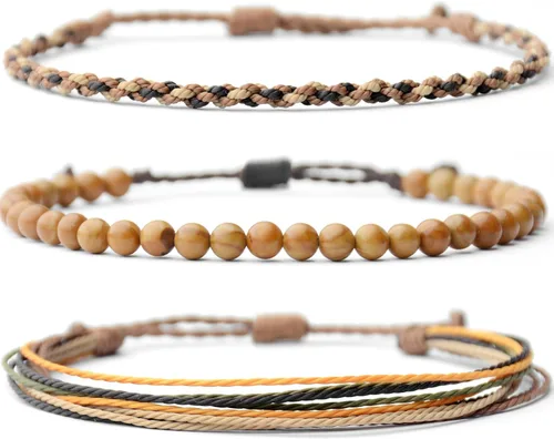 Vista 22 de Pulsera curativa hecha a mano con cuentas de piedra natural, regalo para hombres, pulsera de cuerda ajustable